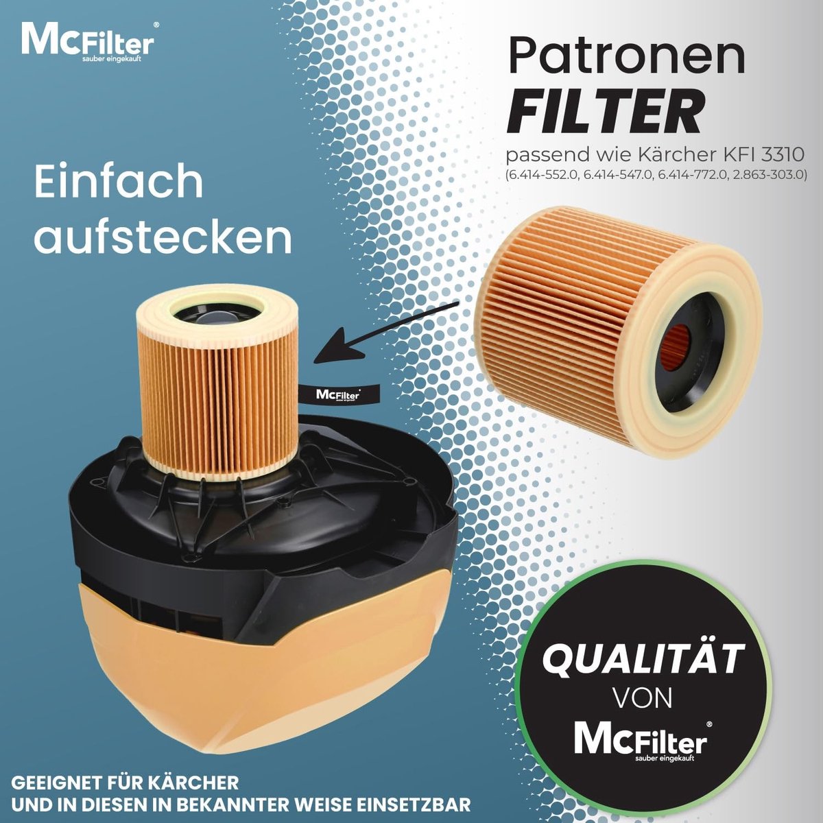 Omgoods - 20 Stofzuigerzakken + 2 Cartridge Filters voor Kärcher WD3 Premium en MV3