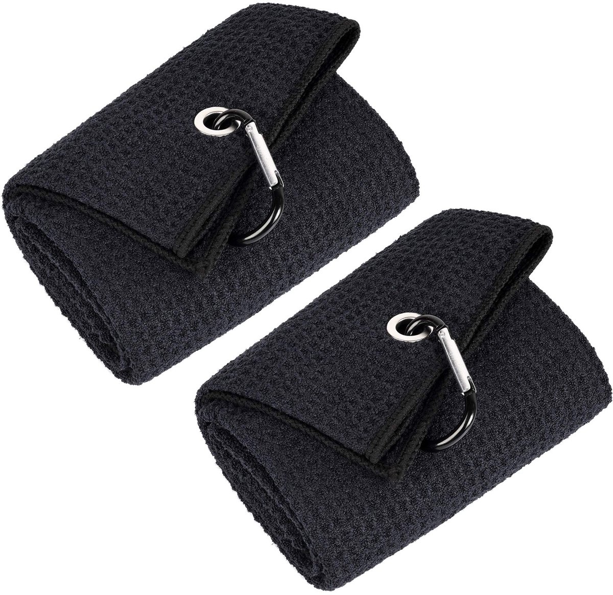 Omgoods - Tri-fold Golfhanddoek - Premium Microvezel met Waffle Design en Carabiner Clip