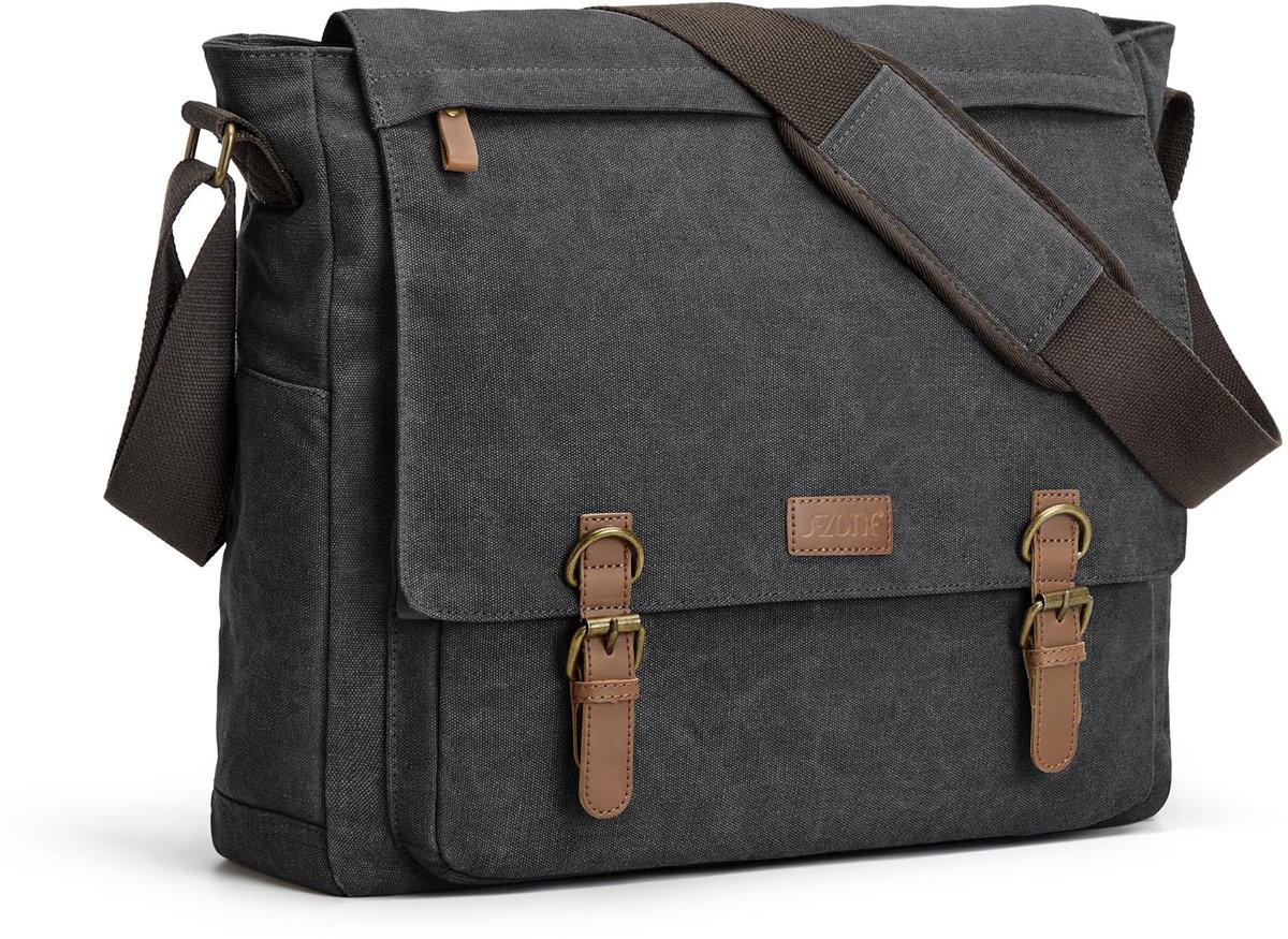 Omgoods - Messenger Bag Schoudertas voor 14-17.3 Inch Laptop in Vintage Canvas