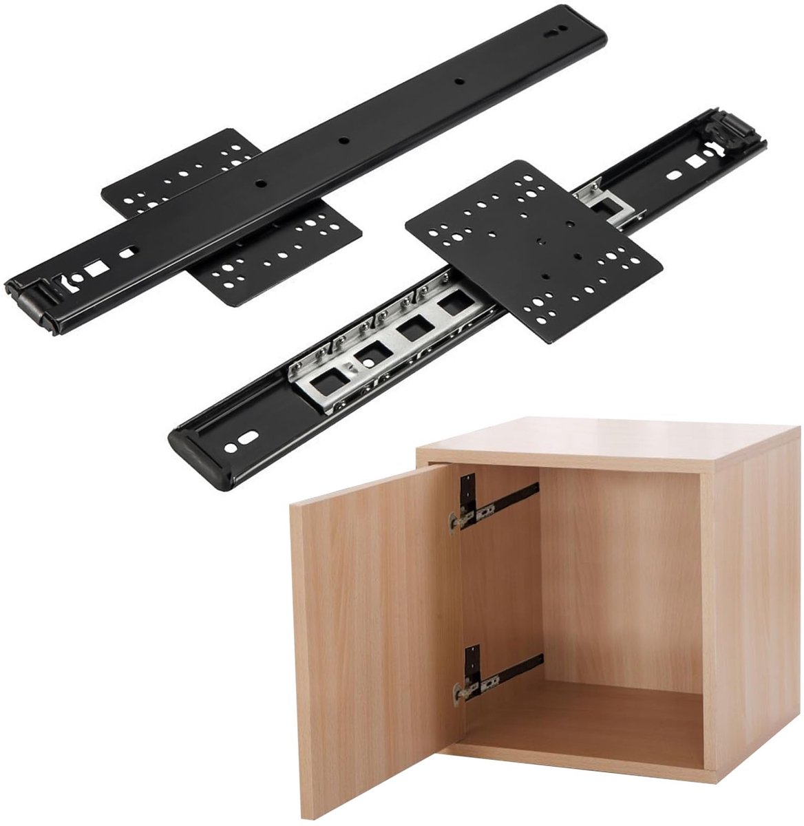 Omgoods - 2 Stuks Uittrekbare Rails voor Kastdeuren - 30-70 cm