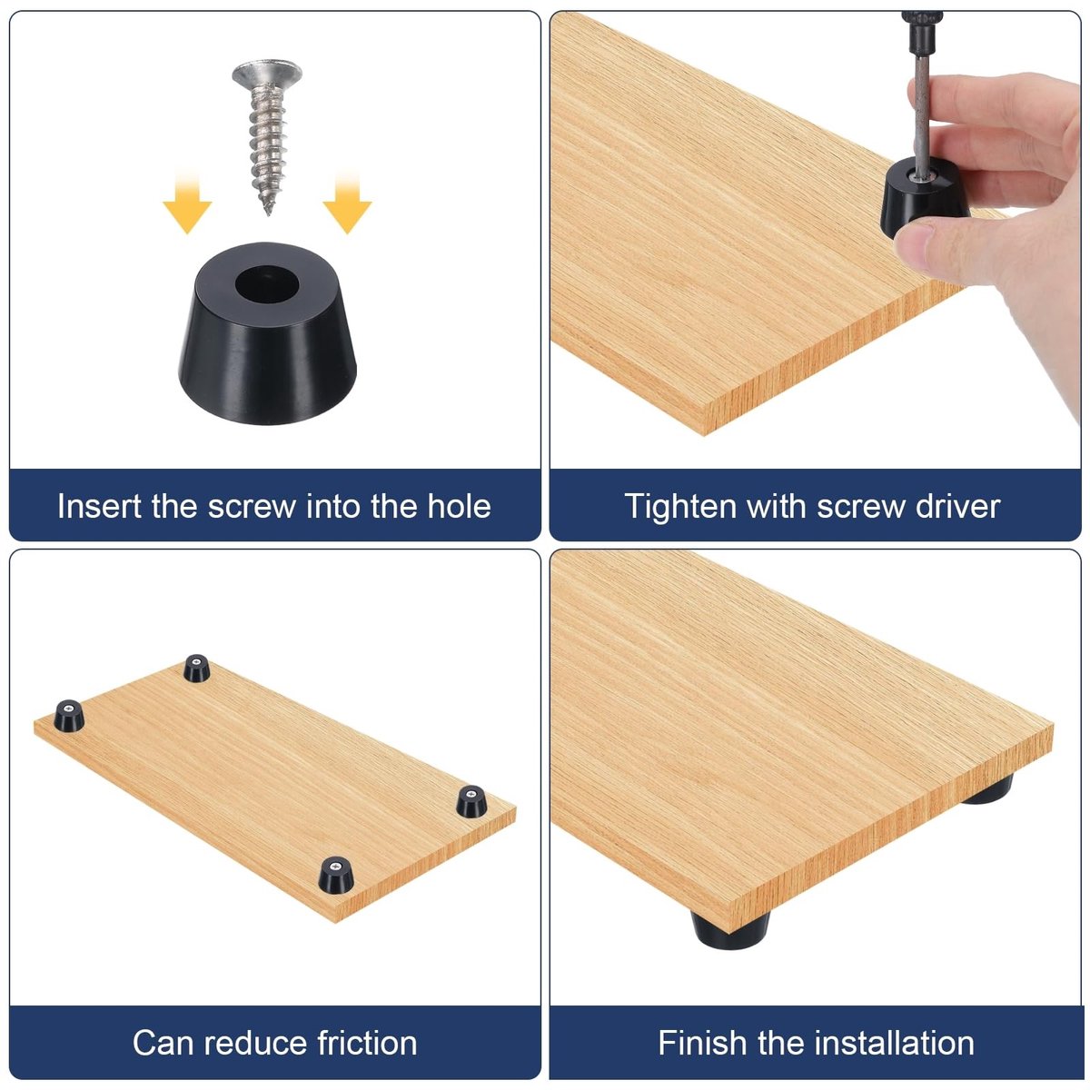 Omgoods - Set van 24 Antislip Rubber Voeten voor Snijplanken