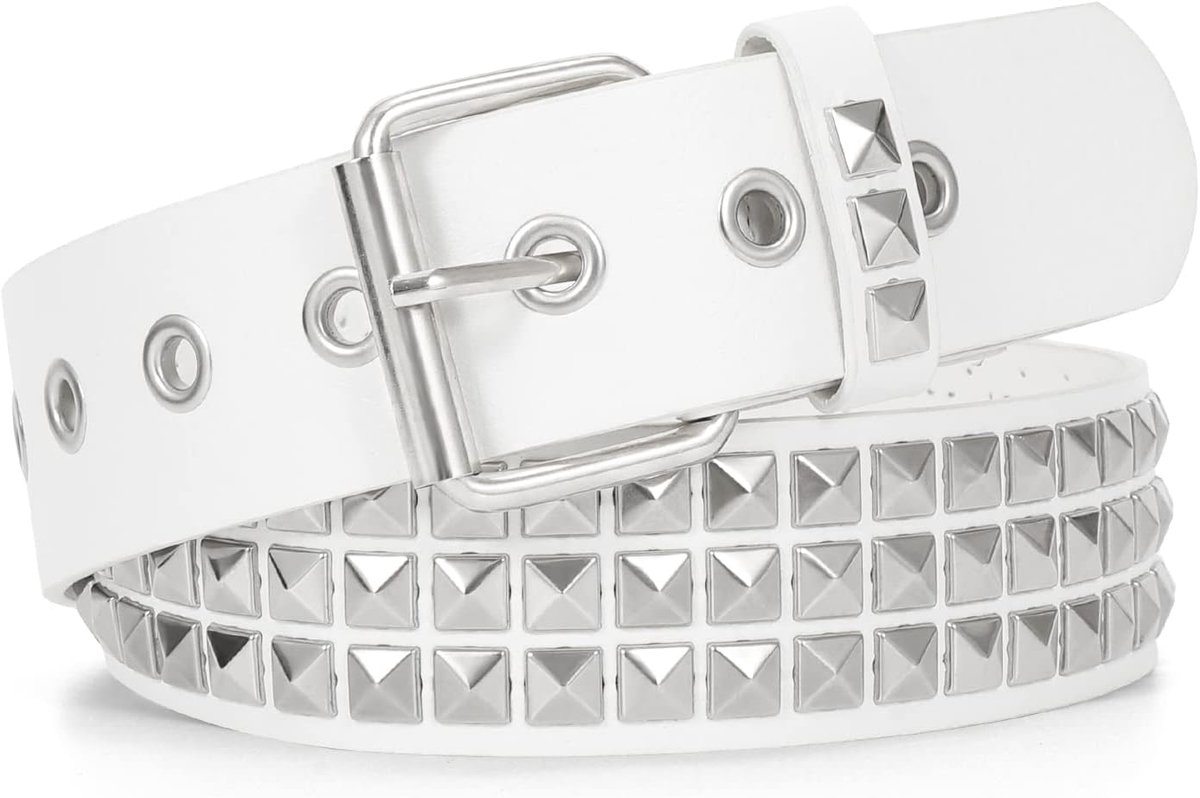Leren klinknagelriem punk rock metalen klinknagels riem voor dames heren punk gothic lederen riem voor jeans broeken