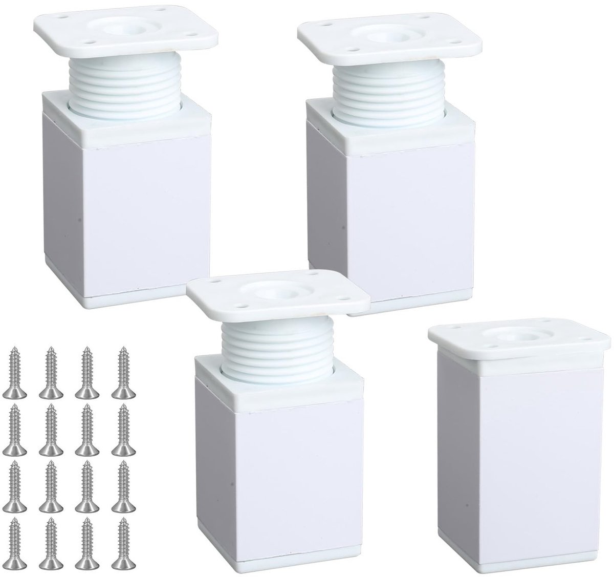 Omgoods - 4-delige verstelbare meubelpoten - Aluminium Legering, Witte Tafelpoten voor Meubels