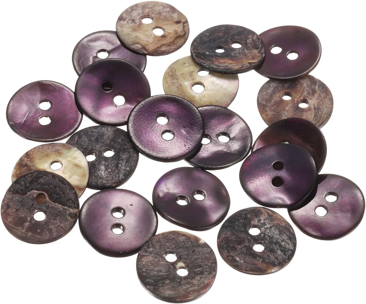 Knopen van natuurlijk parelmoer, 15 mm, 2 gaten, jasknoppen van parelmoer, naaien, schelpschijven voor overhemd, doe-het-zelf, decoratie, handwerk, sluier