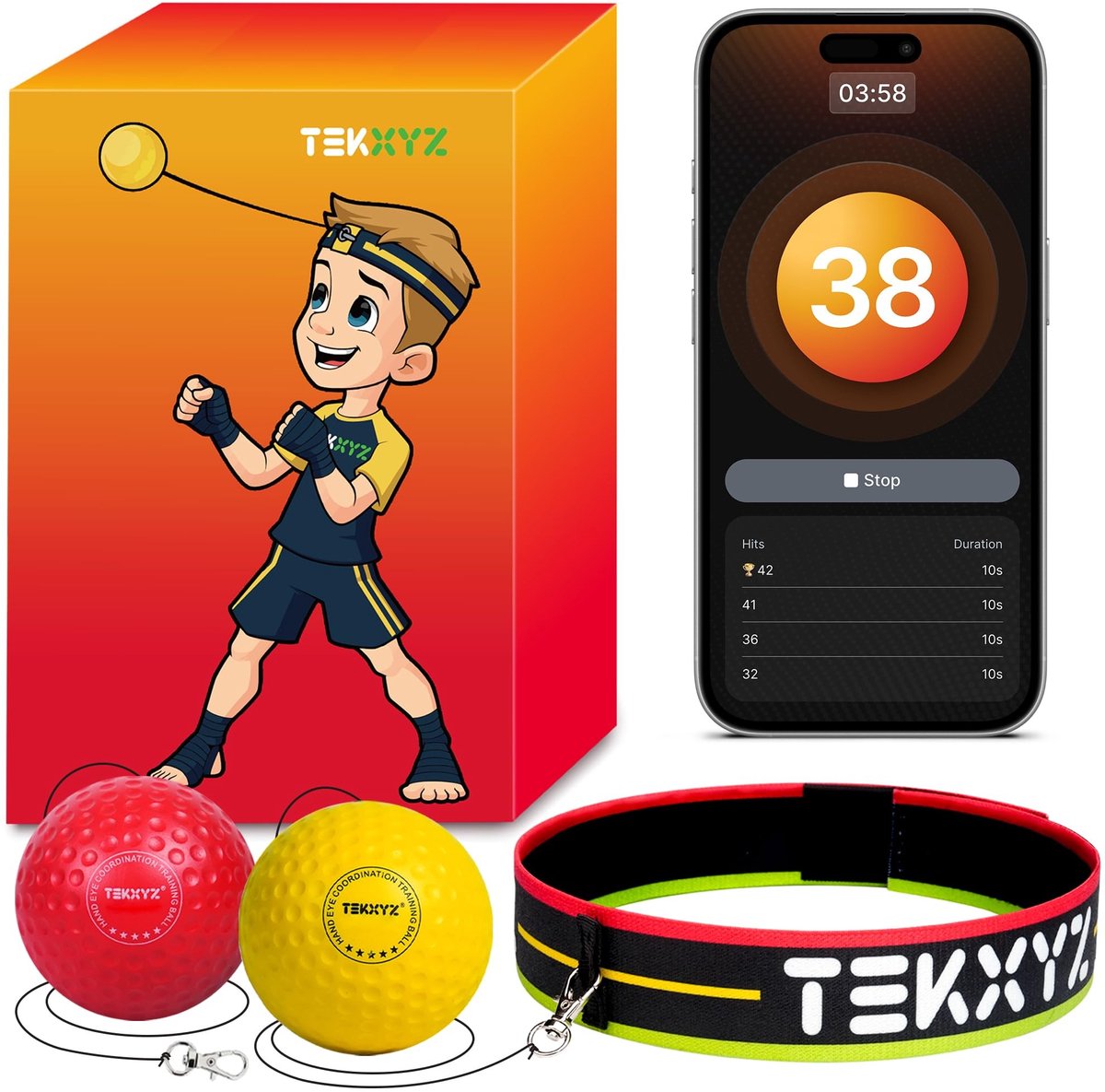 Omgoods - Boxing Reflex Ball Set - Verbeter Reactietijd en Coördinatie