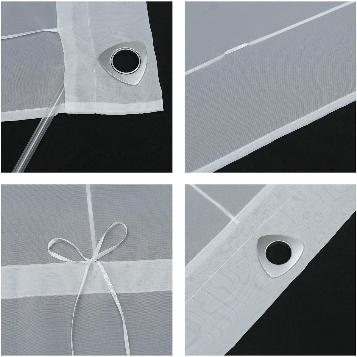 Omgoods - Roman Rolgordijn van Polyester met Haken - Geen Boren, Transparant voor Slaapkamer en Keuken, 80 x 150 cm