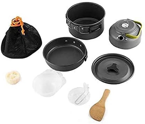 Omgoods - Kookset voor Kamperen - 10-delige Opvouwbare Pannen Set — afbeelding 3