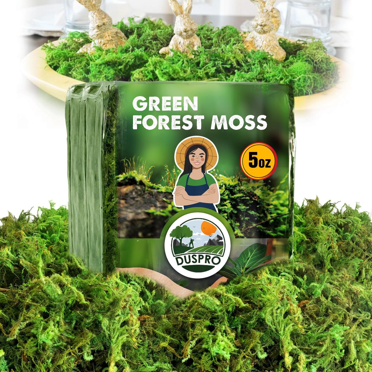 SnelShoppen - Groen mos om te knutselen, decoratief kunstmos voor potplanten, 140 gram voor bruiloften, kerstdecoratie en doe-het-zelf projecten