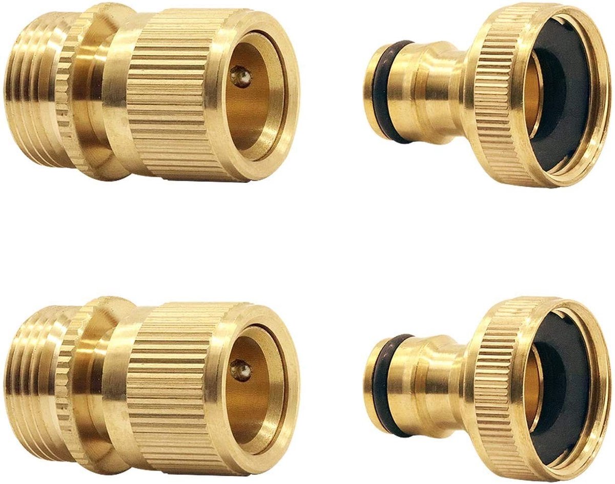 Omgoods - Messing Tuinslang Aansluitingen 3/4 Inch (Set van 2)