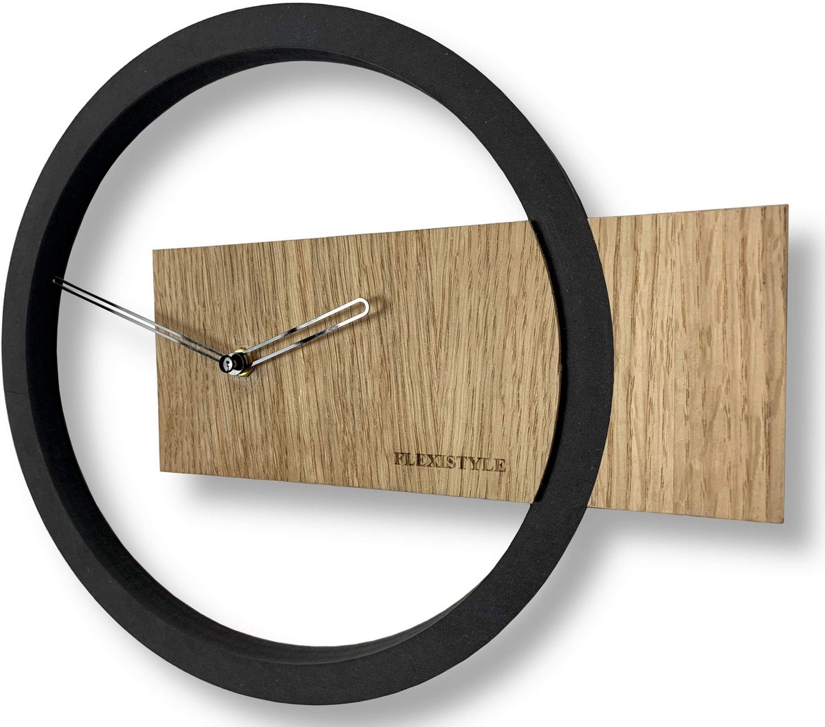 Omgoods - Z214-2 Wandklok - Stille Eiken Houten Klok 32 cm