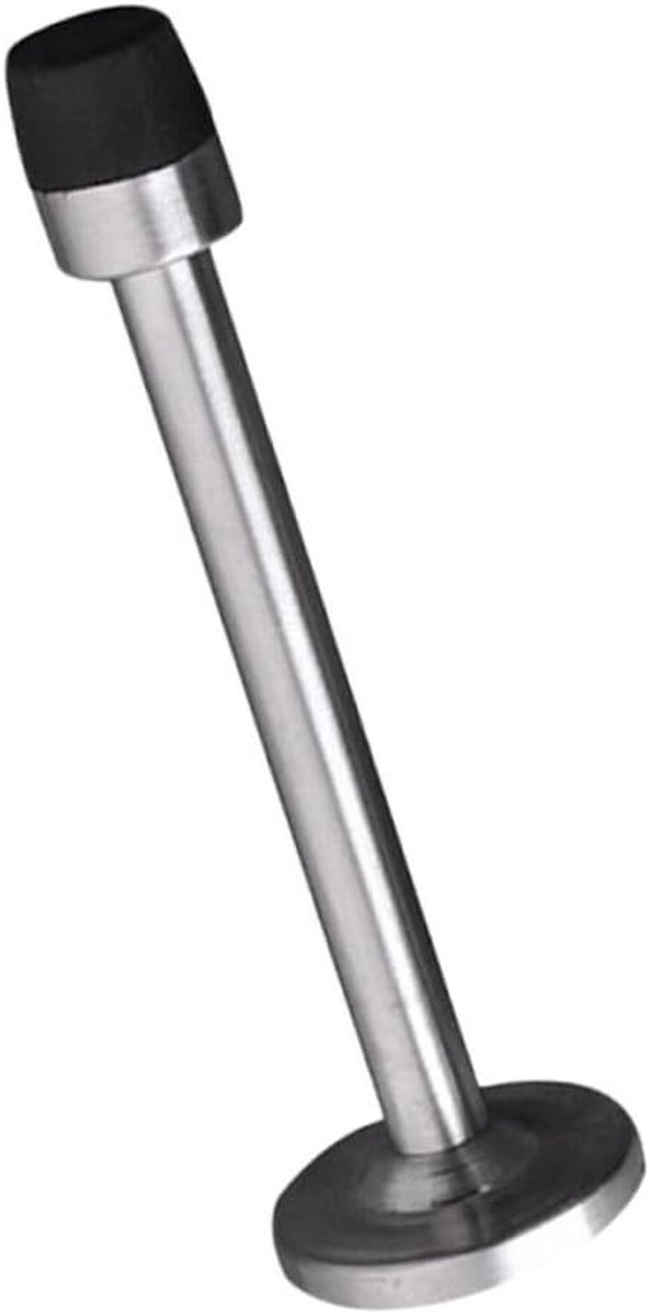 Deurstopper Haak - Deurhouder Muurhaak - Keuken Woonkamer Badkamer - Roestvrij Staal Rubber - 12.5x3.8cm - Zwart