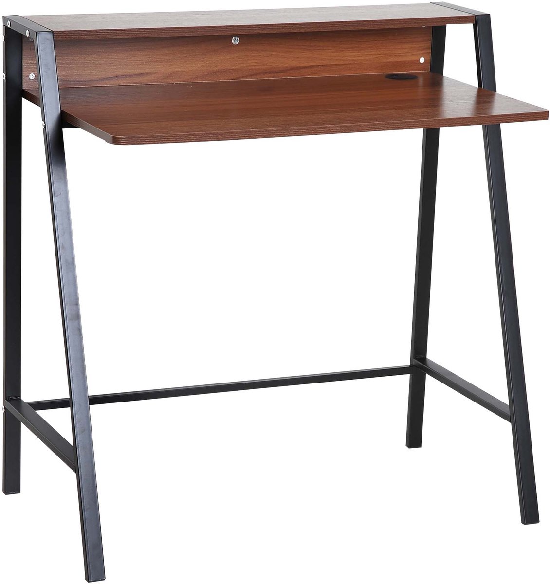 1 stuk - secretaritafel - computertafel - 84 x 45 x 85 cm - Nieuwe retro stijl - met stand - zwarte notenhout afwerking