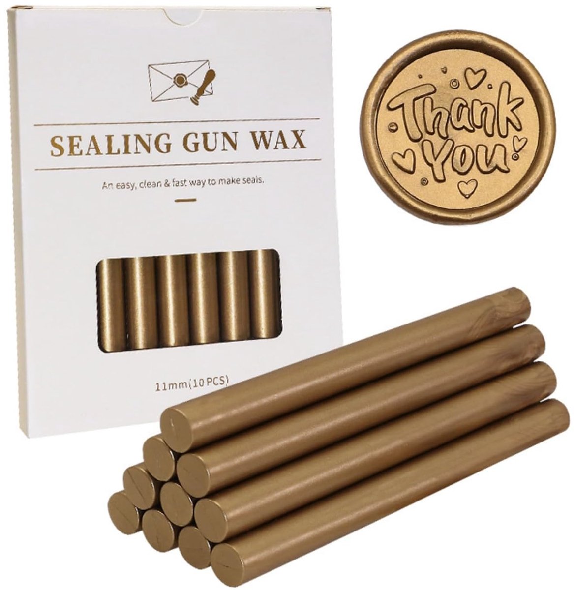 10 stuks zegelwasstaven voor lijmpistool, zegellaksticks, 11 mm