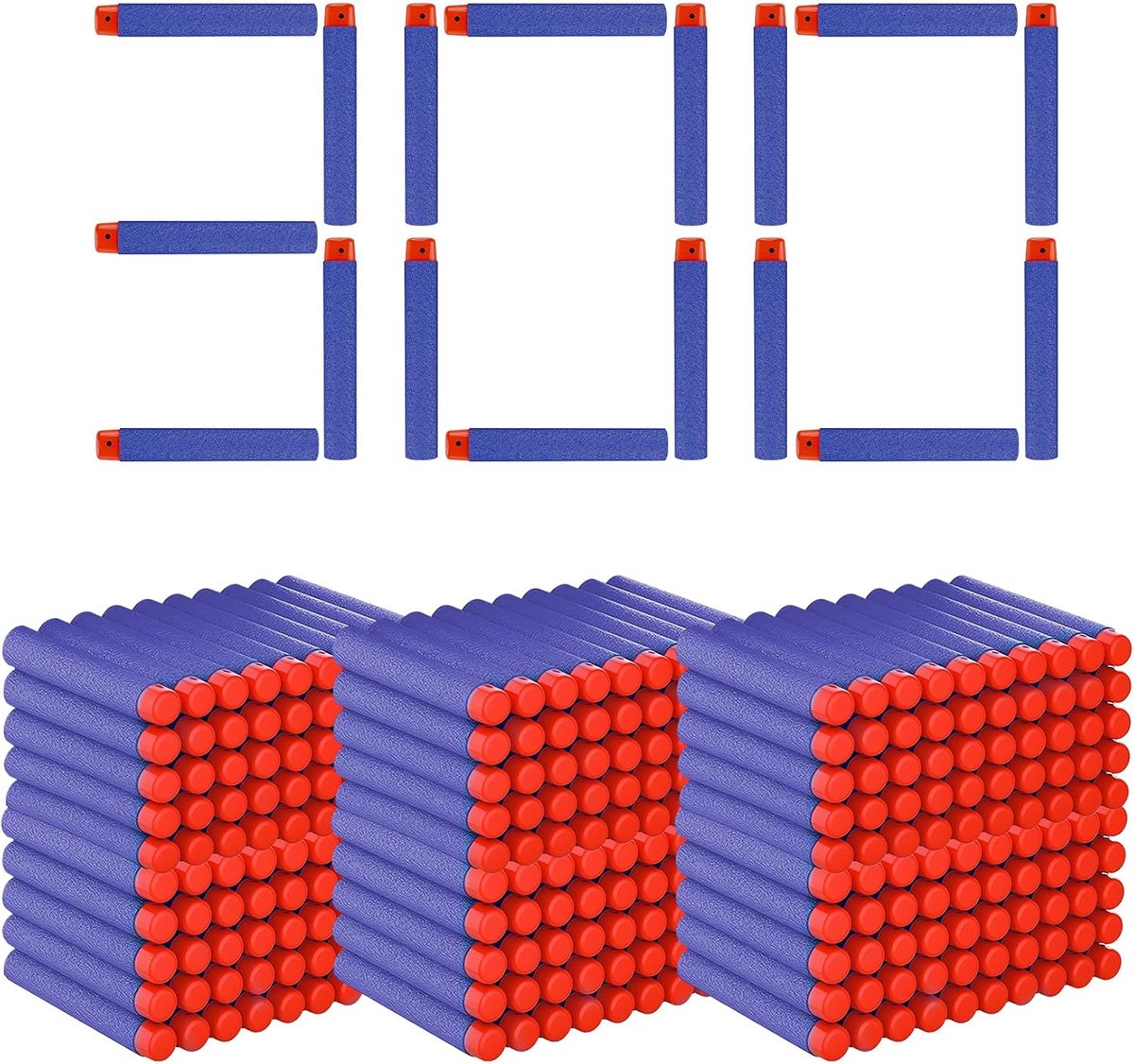 300 stuks voor Nerf pijlen, reservepijlen, schuimmunitie, schuimdarts voor Nerf Elite 2.0 Blasters, navuldart accessoires, feestgunst