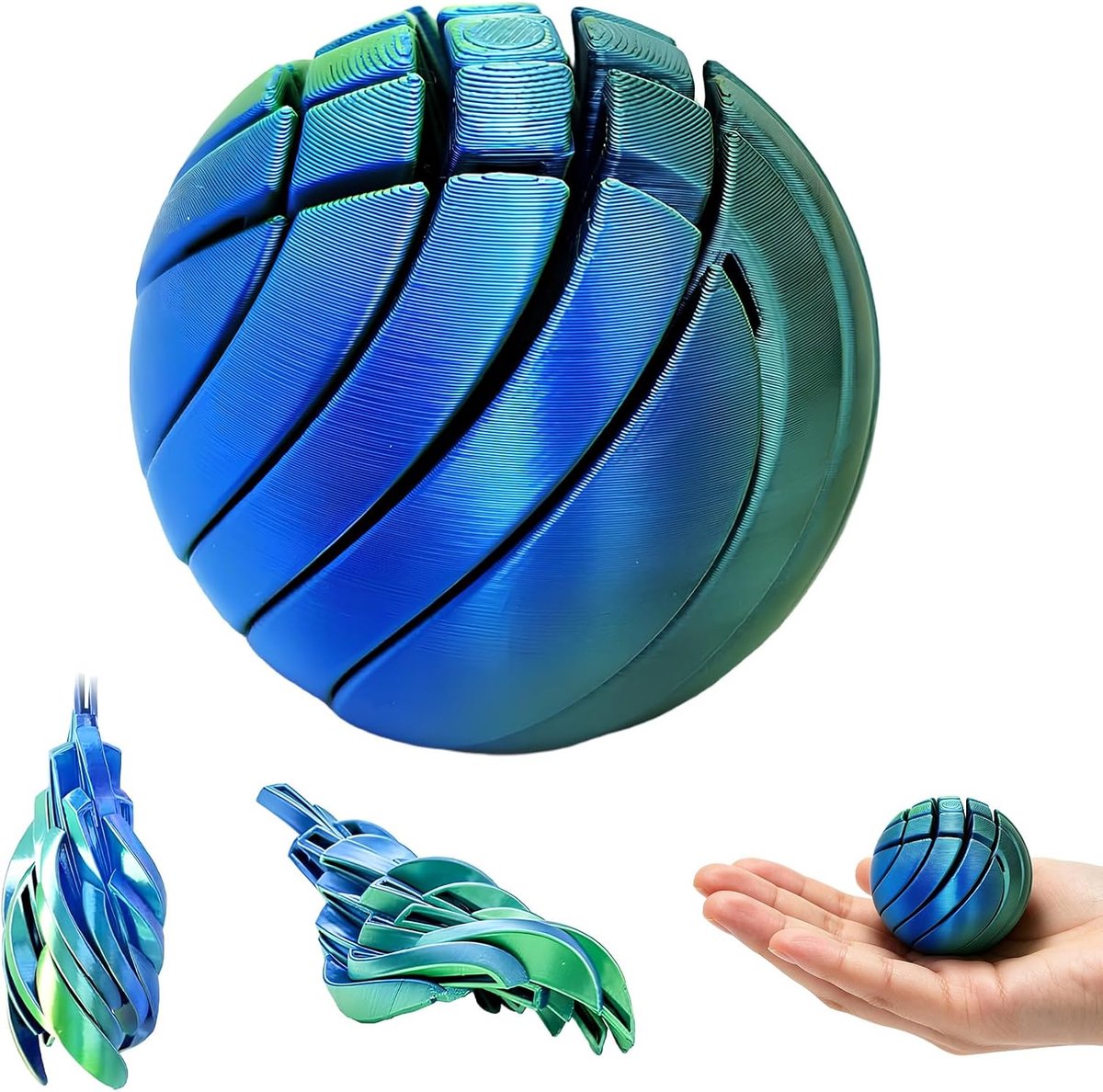 Ball Fidget Speelgoed, 5cm Tandwielbol, 3D-geprinte tandwielbol, Steampunk draaiend wonder fidget, 3D-geprint fidgetspeelgoed, anti-stress speelgoed voor volwassenen
