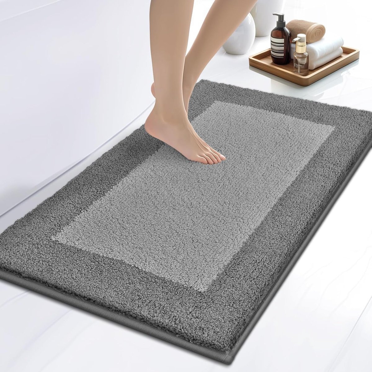 Badmat 50 x 76 cm - Antislip - Wasbaar - Ultra-zachte comfort voor badkamer - SnelShoppen