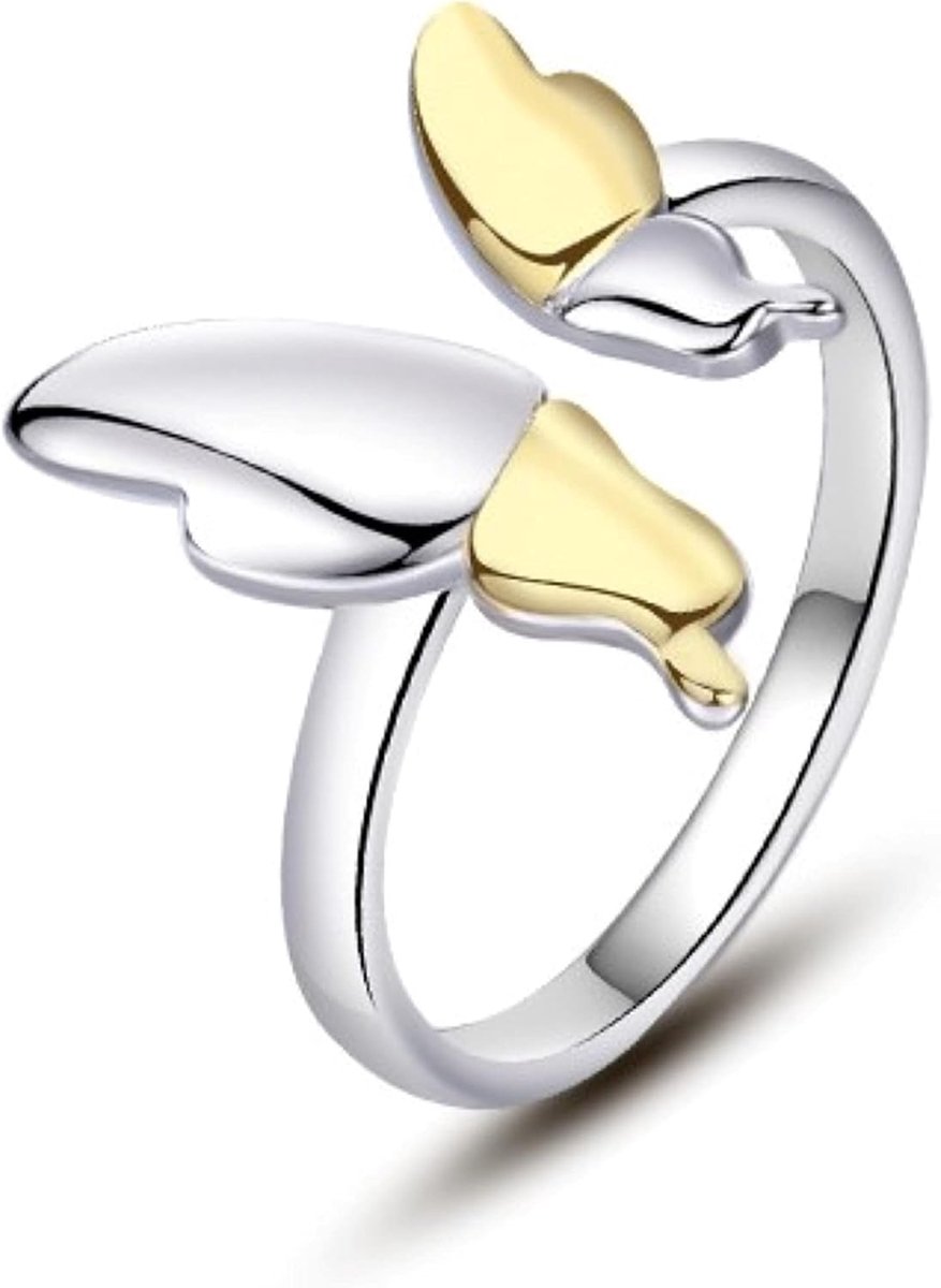 925 Sterling Zilver Verstelbare Vlinder Vrouwen Ringen, Ring Set