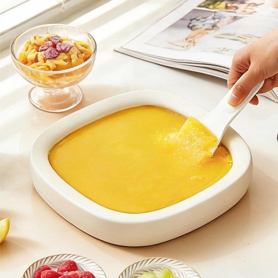 IJsroller - Dessert Maker - Desserts Maken - Zonder Elektriciteit - 227x227x43 cm - Geel — afbeelding 2