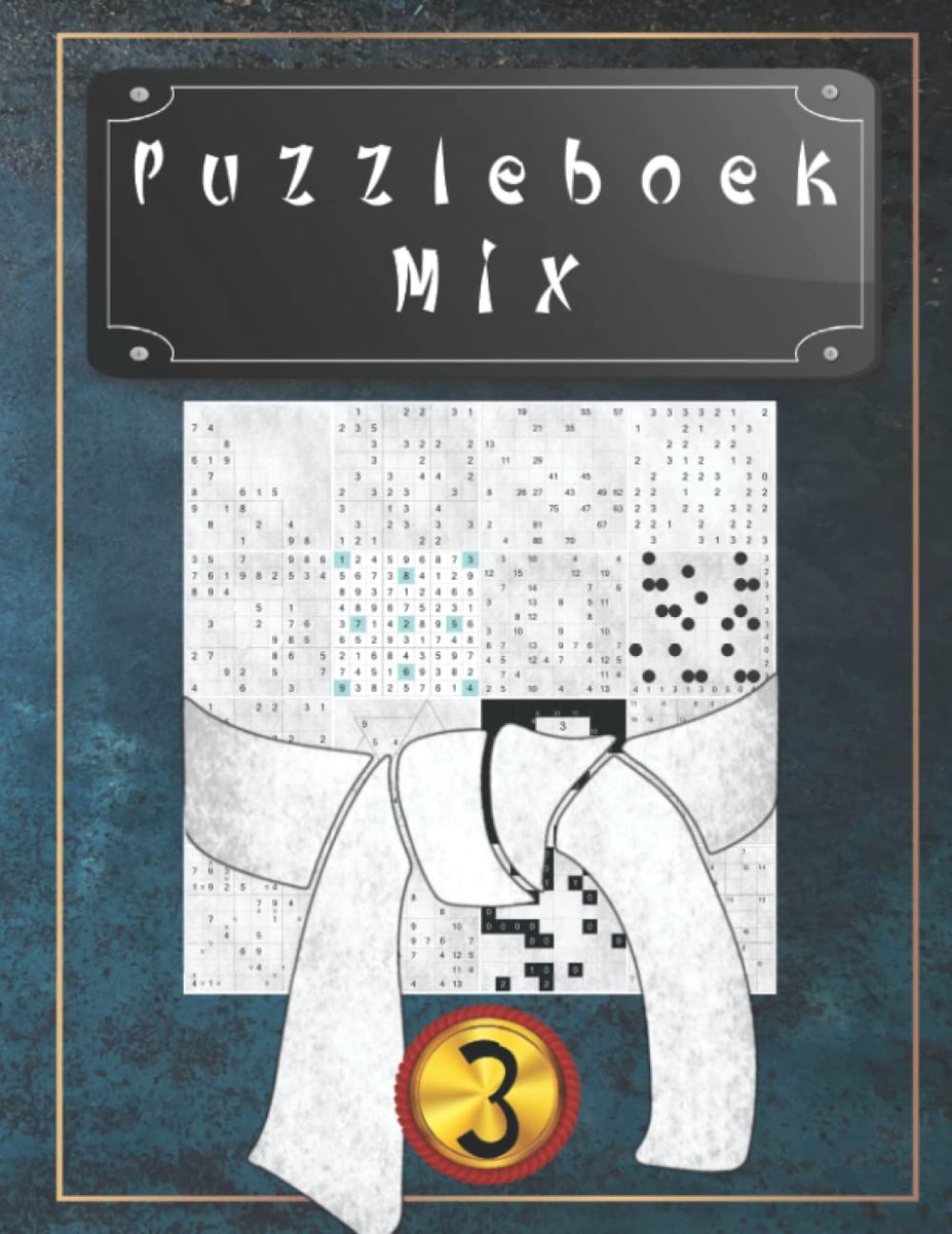 Puzzleboek Mix 3 - 14 verschillende puzzels - 1000 logische puzzels - niveau zeer gemakkelijk - voor uren puzzelplezier - ShopVlot