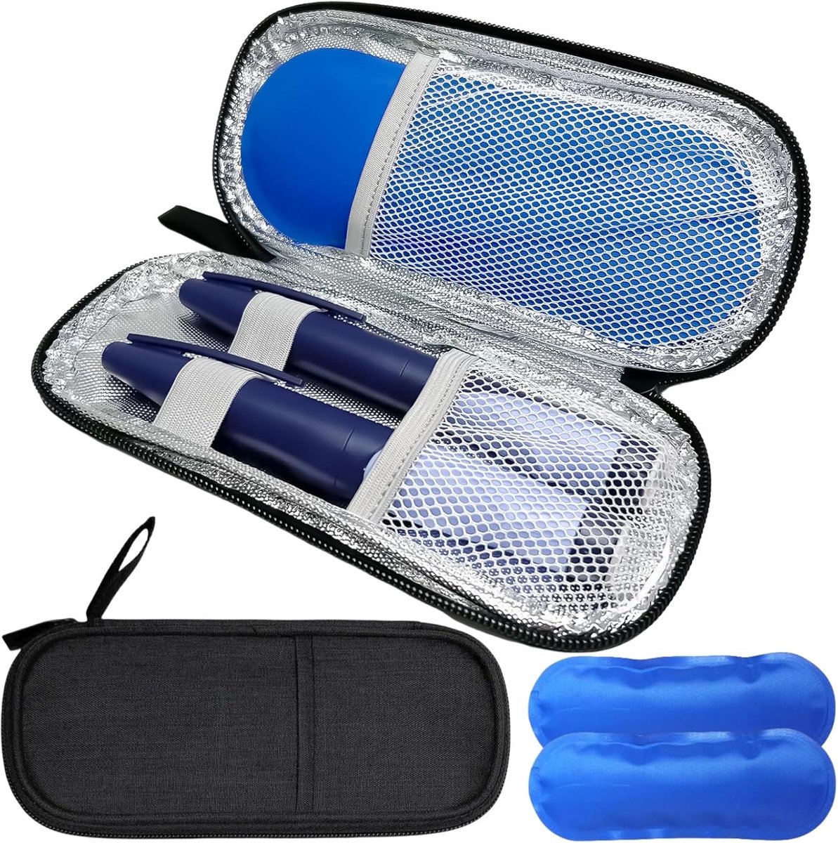 Insuline koel tas - met herbruikbare koelelementen - insulated medicijn tas - ideaal voor op reis - SnelShoppen