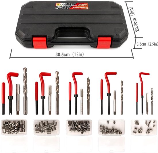 131-delige schroefdraadreparatieset, schroefdraadmof 131-delige set — afbeelding 5