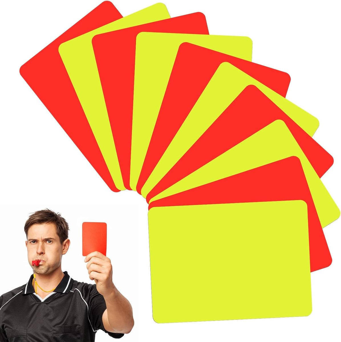 10 stuks scheidsrechter kaarten, gele en rode kaart voetbal, shiri kaarten, scheidsrechterkaarten professioneel, waarschuwings- en uitsluitingskaarten voor scheidsrechters, accessoires voor