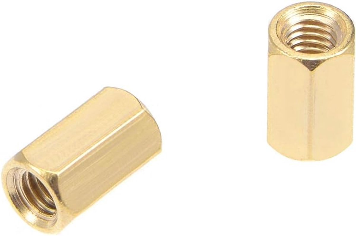 sourcing map 15 stuks messing recht Pcb kolom binnendraad Hex