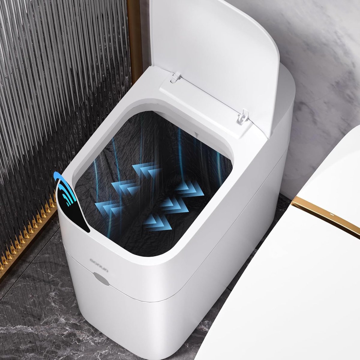 SnelShoppen - Slimme Automatische Afvalemmer 13,25L Wit - Beweegsensor, Smalle Afvalbak voor Badkamer, Kantoor, Slaapkamer - Intelligent Plastic Desig