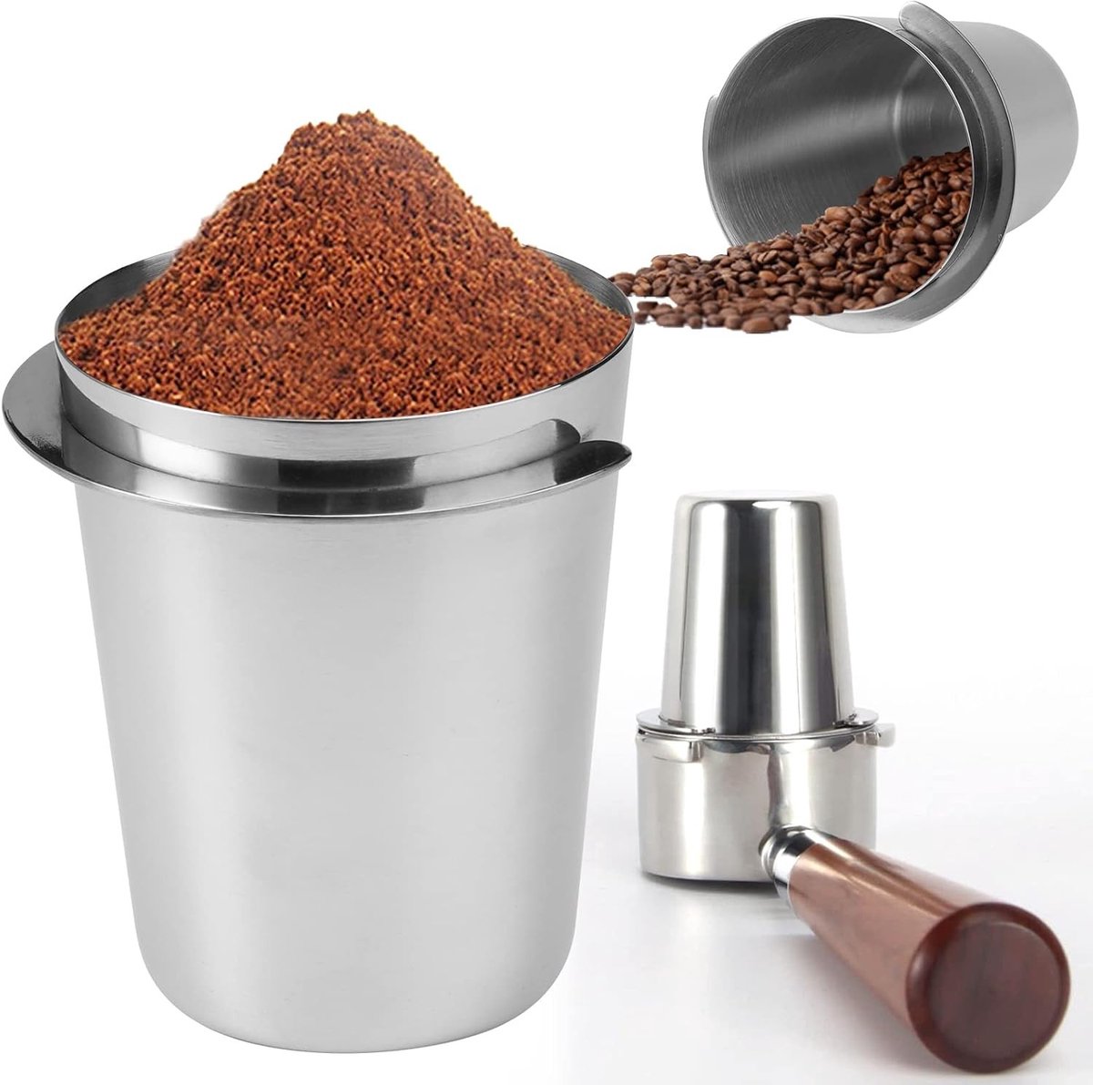 Koffie Dispenseer Cup van RVS 51mm voor Espresso Machine Precisie Poederverzameling en Vervangingsonderdeel voor Thuisgebruik
