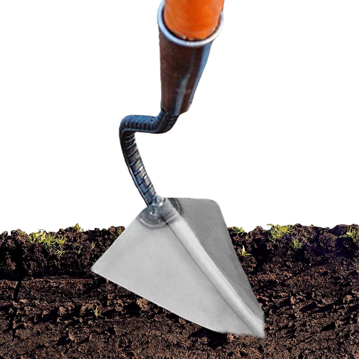 Onkruidsteker Driehoek - Tuinmes Wieden - Onkruid Verwijderen - Versterkt Koolstofstaal - 28.1 cm - Zilver