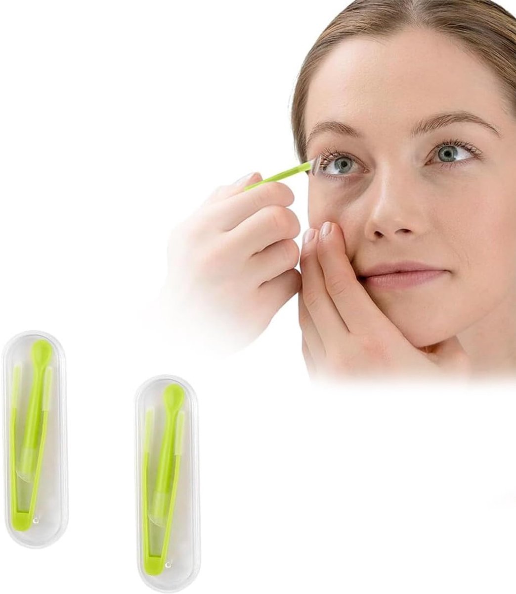 SnelShoppen - Contactlensset met 2 x pincet, zuiger, siliconen verwijderaar en opbergcase - Ideaal voor het in- en uithalen van contactlenzen