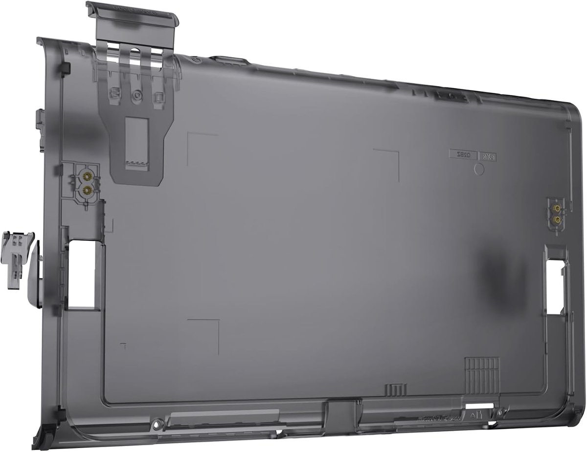eXtremeRate Hoes voor Nintendo Switch 2 Accessoires, Vervangende Behuizing voor Switch 2 Console Achterplaat, Zonder Kickstand - Transparant Zwart