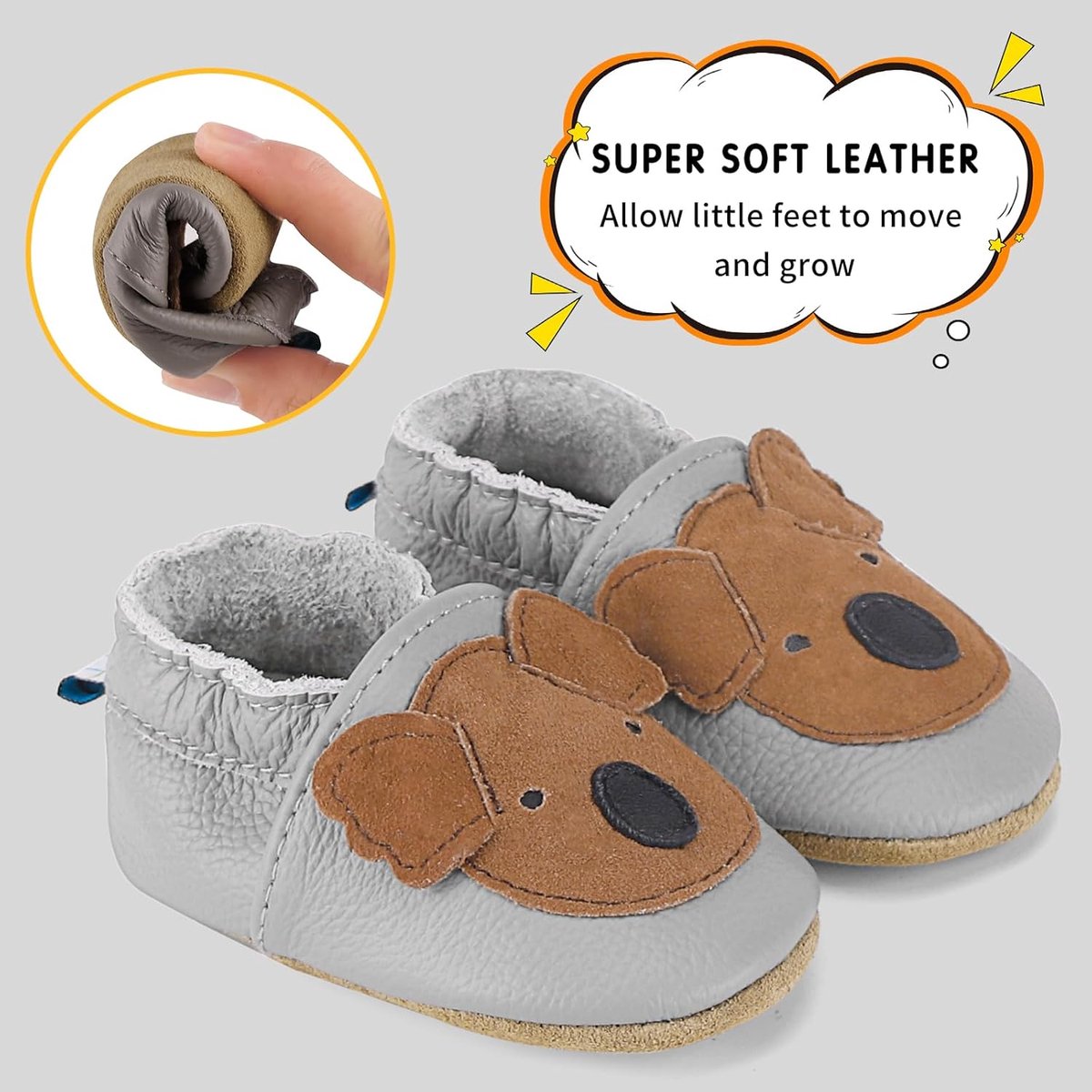 Babyslofjes Jongens Meisjes Leren Kruipschoenen Antislip Zachte Zool