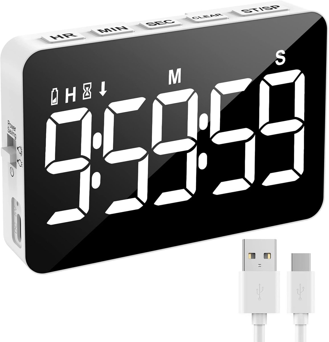 led-keukentimer, stopwatch en digitale countdown, helderheid en
