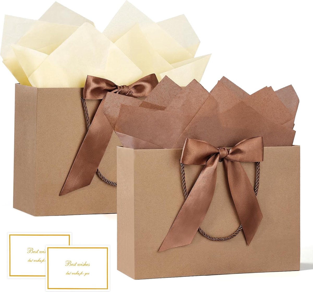 Geschenkzakken voor Cadeaus - 2St Medium Papieren Cadeauzak met 4