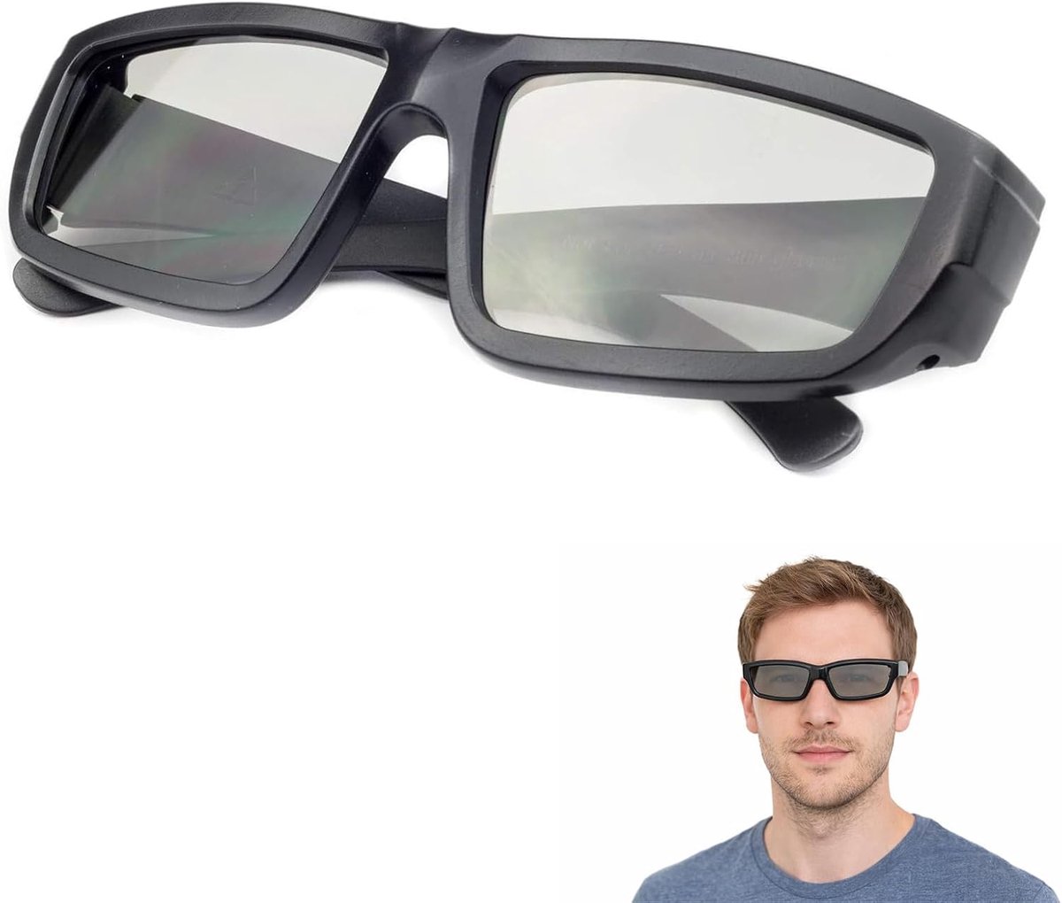 gepolariseerde 3D-bril voor bioscoop, tv en brildragers | Lichte 3D-bril voor compatibele passieve systemen; past over veel brillen; test vooraf de techniek van de bioscoop of tv.