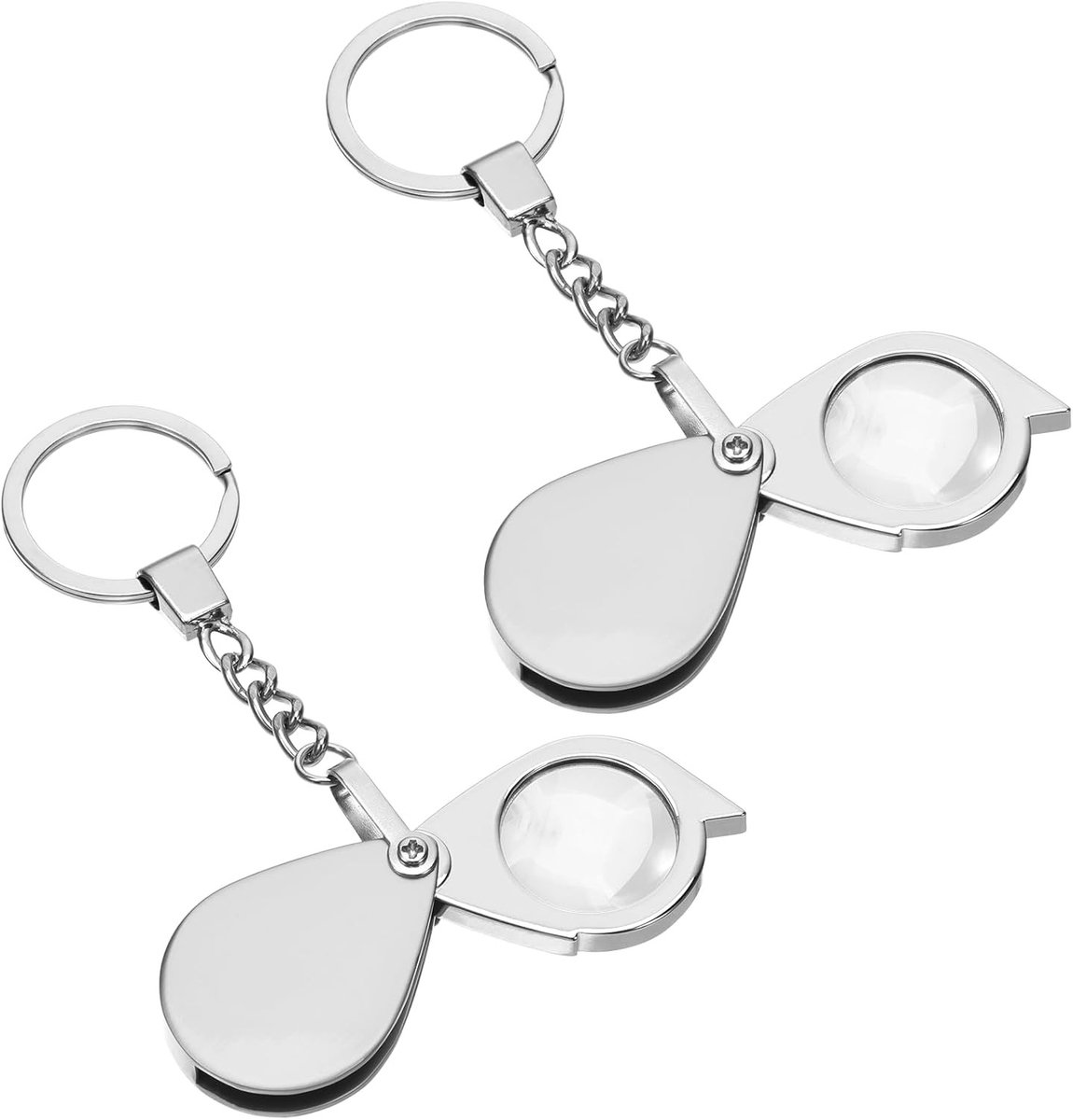 2 Stuks 20-Weg Mini Vergrootglas, Opvouwbaar Leesvergrootglas, Handheld Loupe voor Boeken, Sieraden en Kranten