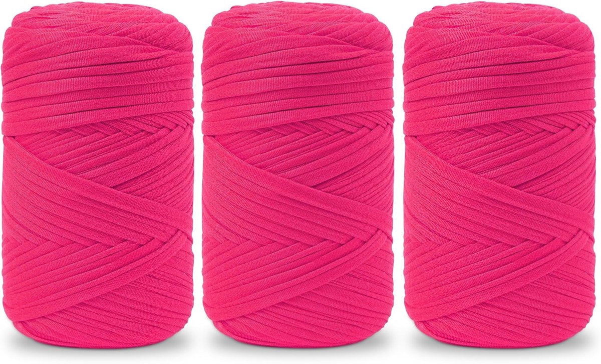 3 x 200 g T-shirtgaren, T-shirtgaren om te haken, geschikt voor gehaakte tassen, manden, wandkleden, woonaccessoires en doe-het-zelfprojecten