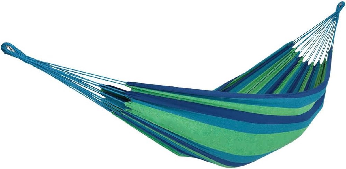 Dubbele Braziliaanse Hangmat - Katoenen Hangmat Buiten - Ontspannen in de Tuin - U-vormig Ondersteuningssysteem - 125 inch Lang