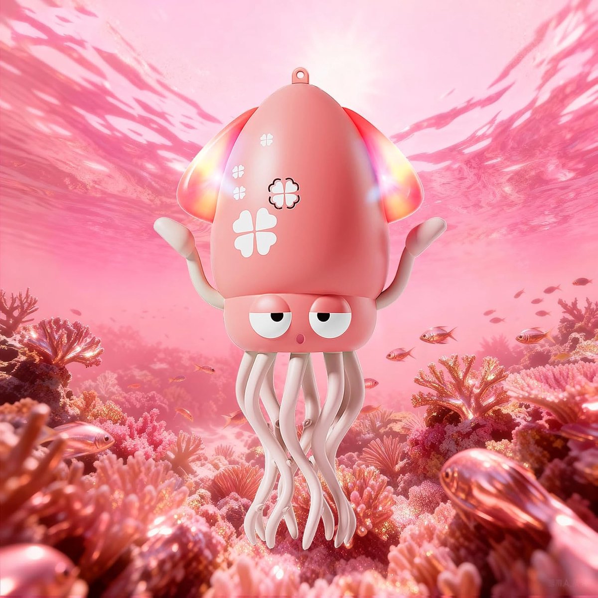 & kruipende octopus met LED-verlichting en muziek - automatisch zwaaiend muzikaal interactief speelgoed, grappig verjaardagscadeau (rood)