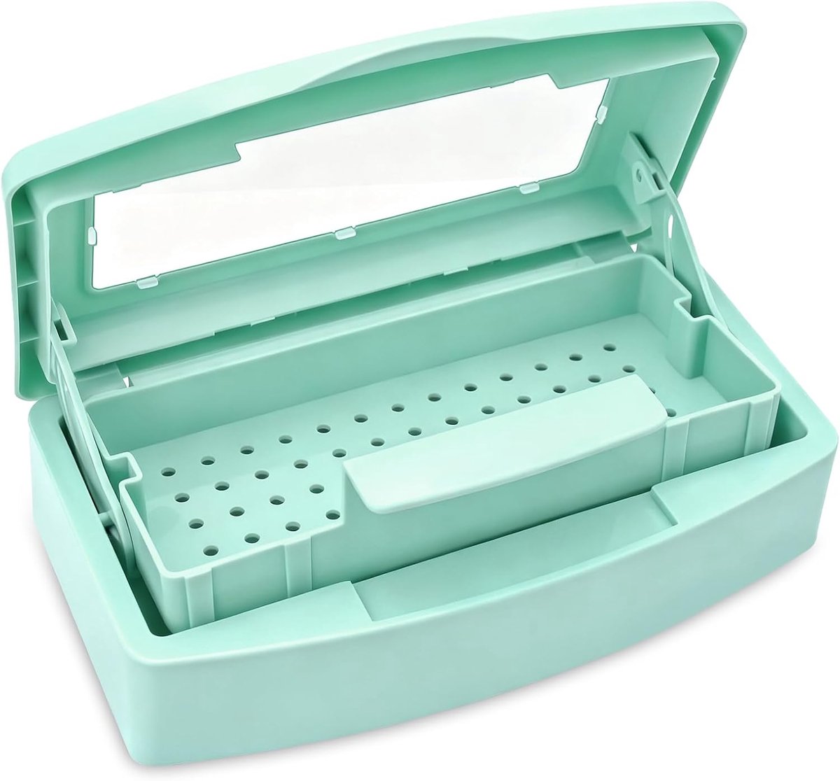 nagelgereedschap, sterilisatiebox met uitneembare zeef en deksel