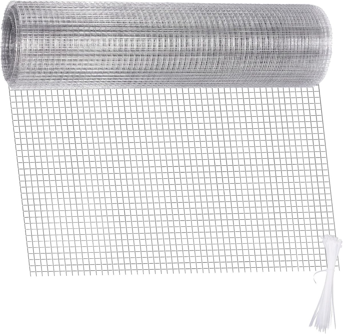 konijnengaas, fijnmazig, verzinkt draadgaas, 6 mm, 40 cm x 7 m, 0,6 mm draaddikte, volièregaas voor tuinhek, verhoogd bed en kleine dieren