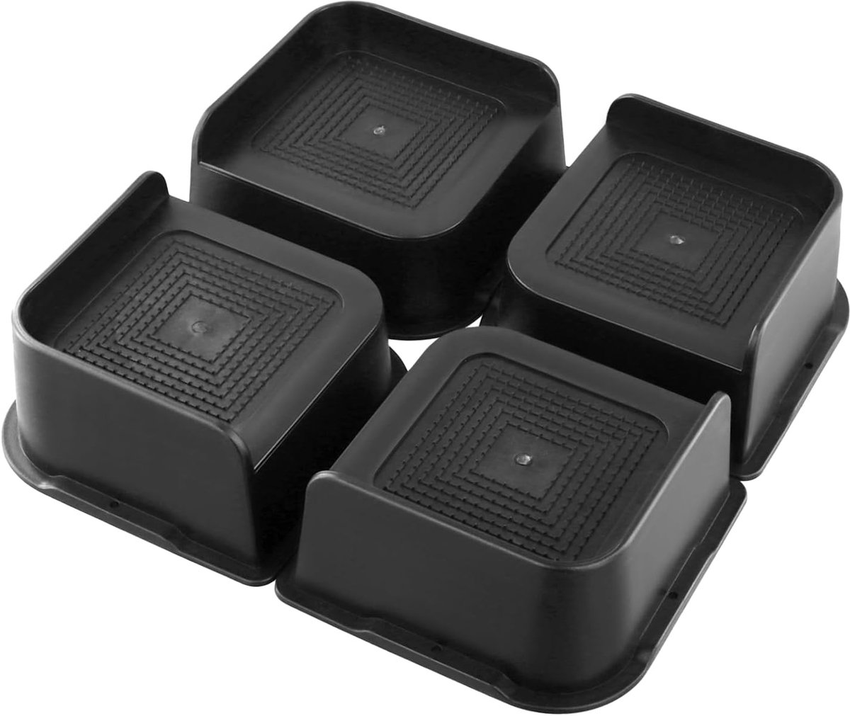 SnelShoppen - 4pcs 5cm Bed Riser Furniture Boosters voor Bed, Bank, Bureau, Stoel, Koelkast, Wasmachine, L-vormig, Tot 2700 kg, Robuust en Waterdicht