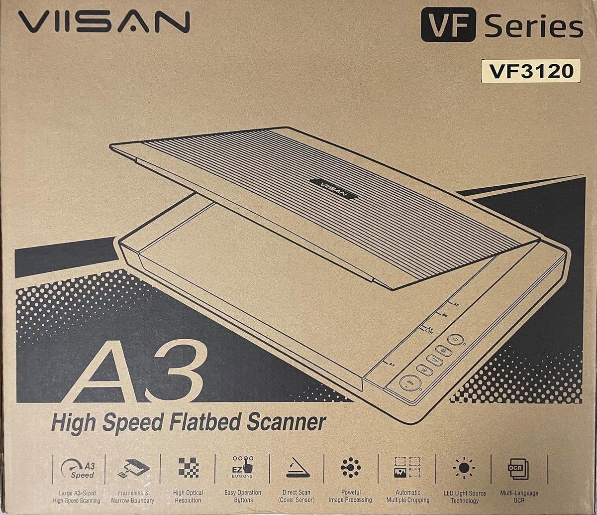 Flatbed scanner A3 - 1200x1200 dpi - automatische scanfunctie - efficiënt scannen - ShopVlot