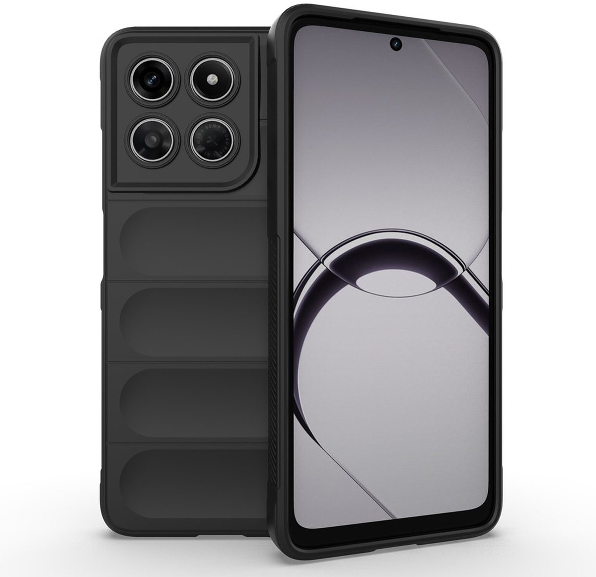 MobyDefend Hoesje - Geschikt voor Motorola Moto G37 Power - TPU Gripcase - Zwart