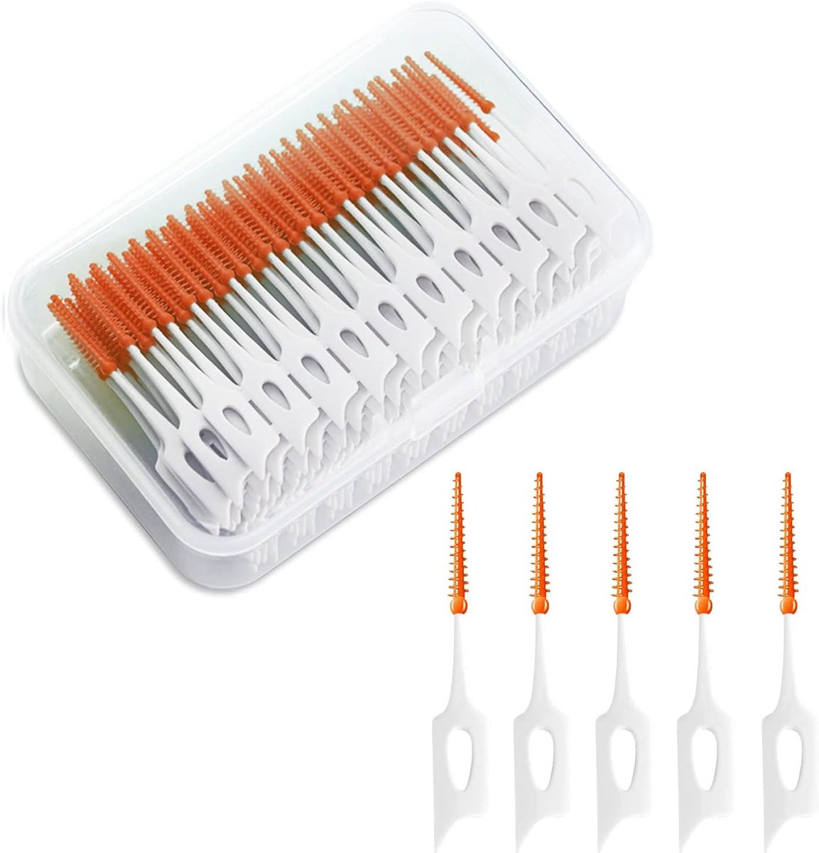 Interdentale borstels 200 stuks - silicone tandenstoken - voor optimale mondhygiëne - SnelShoppen