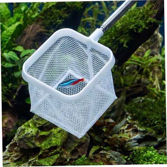 Aquarium Net - Schepnet Visnet - Aquarium Onderhoud - Fijnmazig Micromesh - 56.4 cm - Wit — afbeelding 3