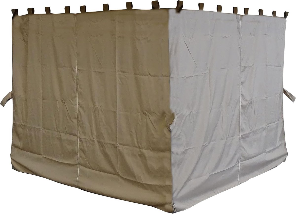 SnelShoppen - 4 Zijpanelen voor Paviljoen Nizza 3x3 m - Sandkleur - 100% Polyester - Ideaal voor Feesten, Tuin en Camping - Inclusief 4 Ritsen
