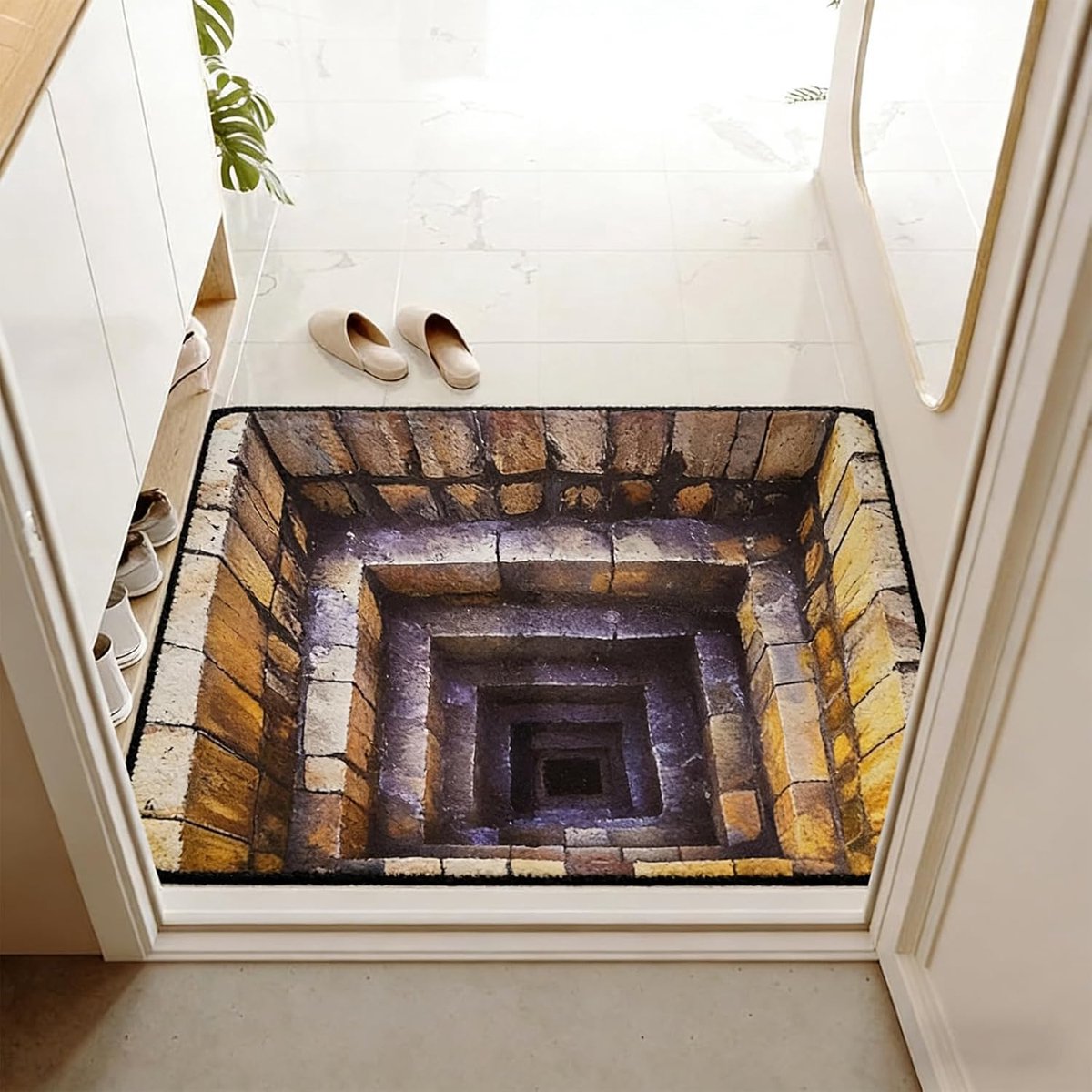 3D Vloerkleed Optical Illusion 50x80cm - Zacht kristallen fleece - Verrassend effect voor entree - SnelShoppen