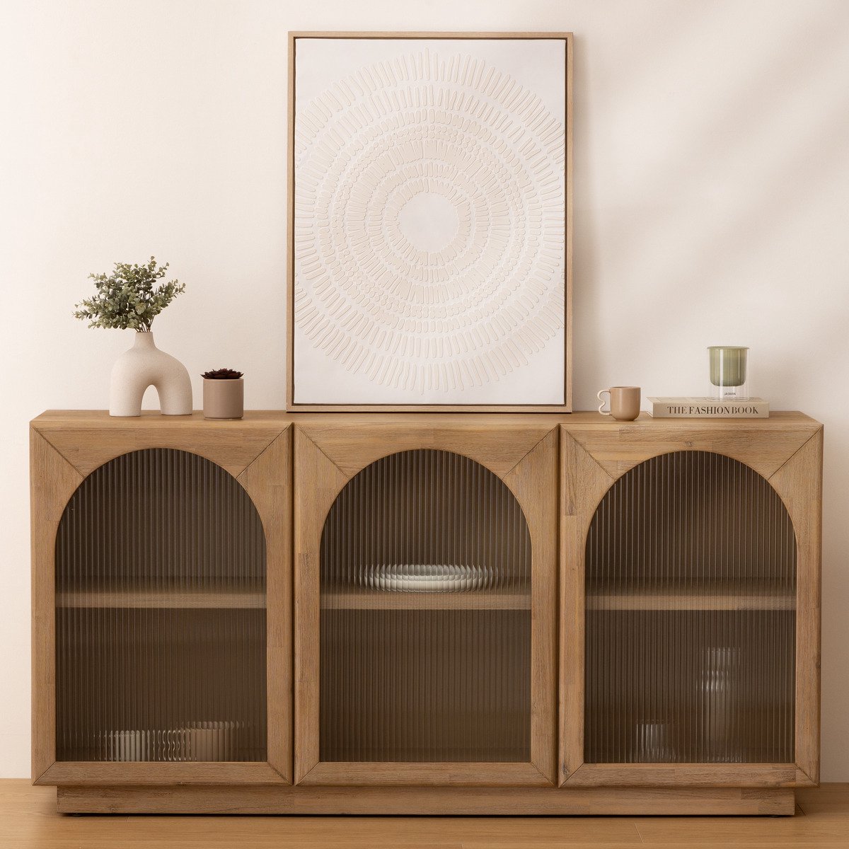 Atmosphera Créateur d'intérieur® Atmosphera | Design Vaas - Wit Zandkeramiek – Asymmetrisch – 18 cm Blanc